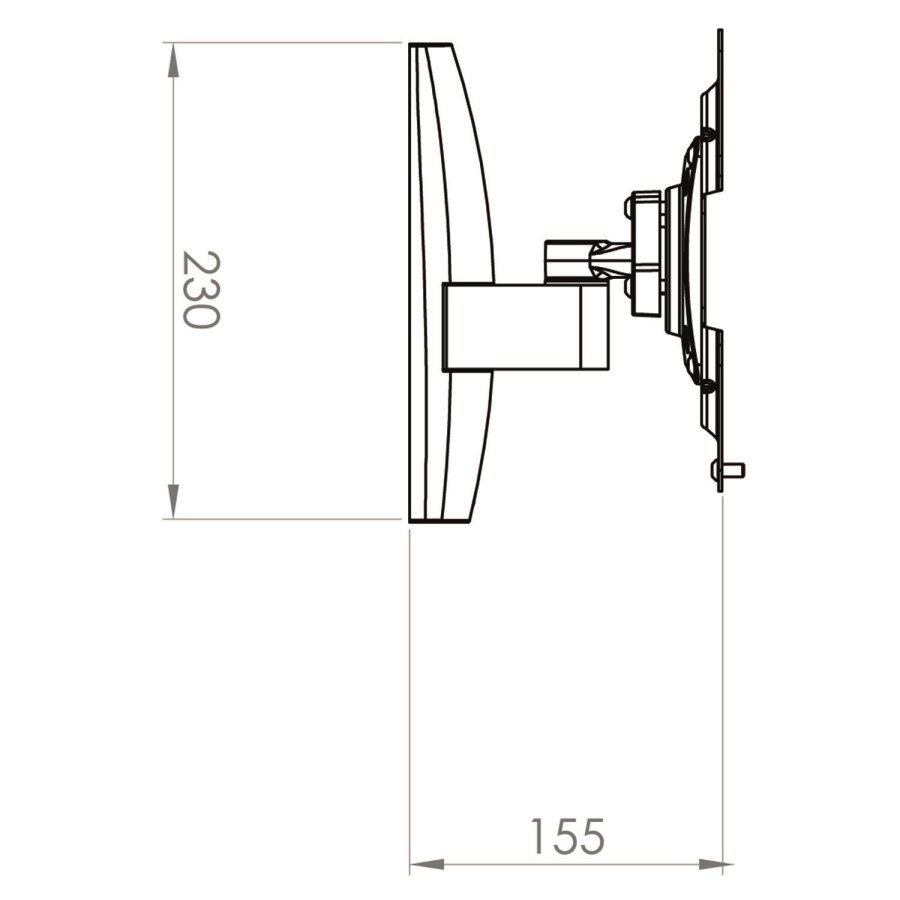 TS 1 veggfeste for TV - sort aluminium