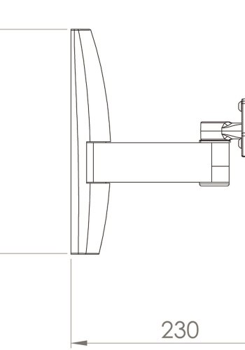 TS 2 veggfeste for TV - sort aluminium