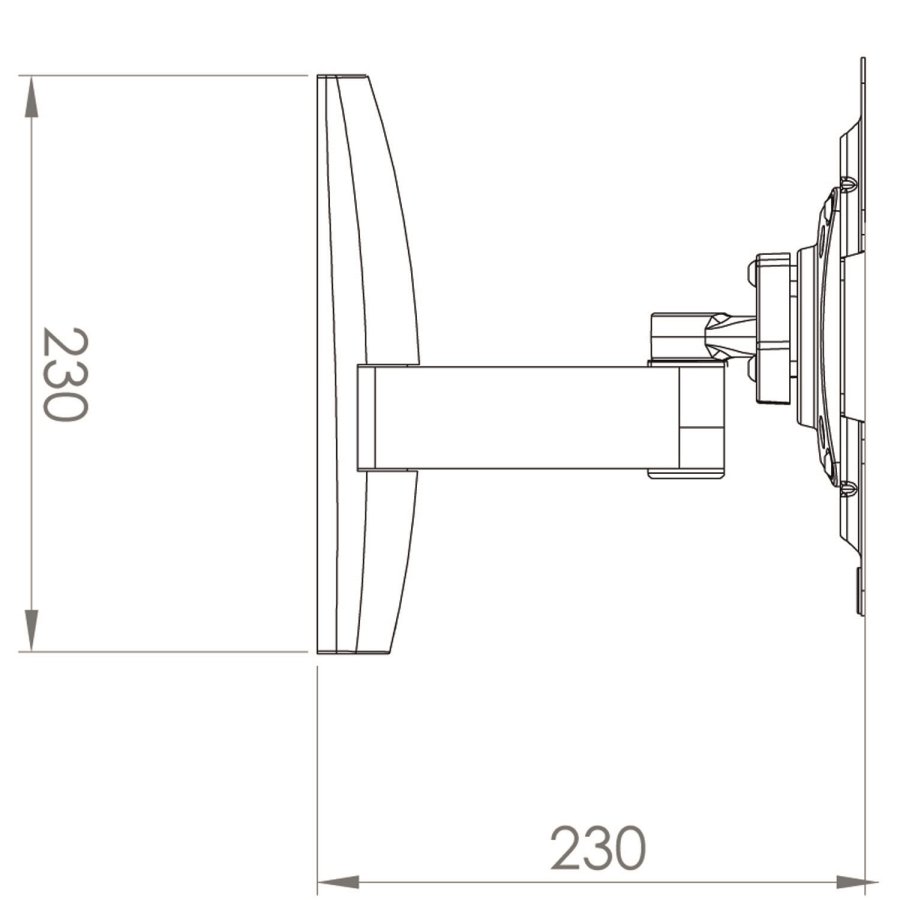TS 2 veggfeste for TV - sort aluminium