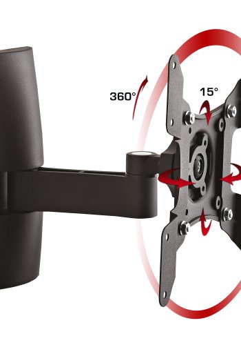 TS 2 veggfeste for TV - sort aluminium