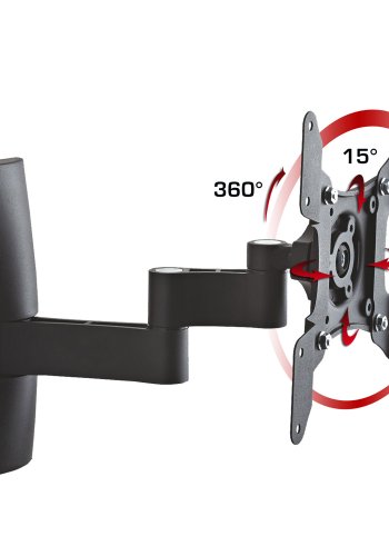 TS 3 veggfeste for TV - sort aluminium