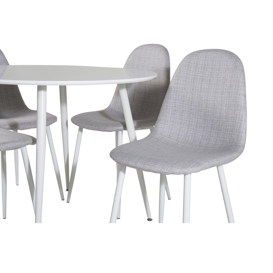 VENTURE DESIGN Plaza spisebord - hvit MDF og hvitt metall (100)