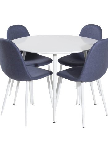 VENTURE DESIGN Plaza spisebord - hvit MDF og hvitt metall (100)