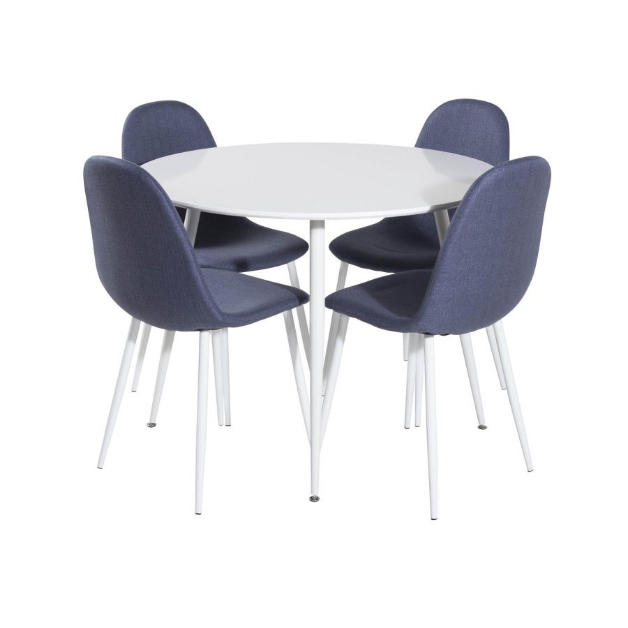 VENTURE DESIGN Plaza spisebord - hvit MDF og hvitt metall (100)