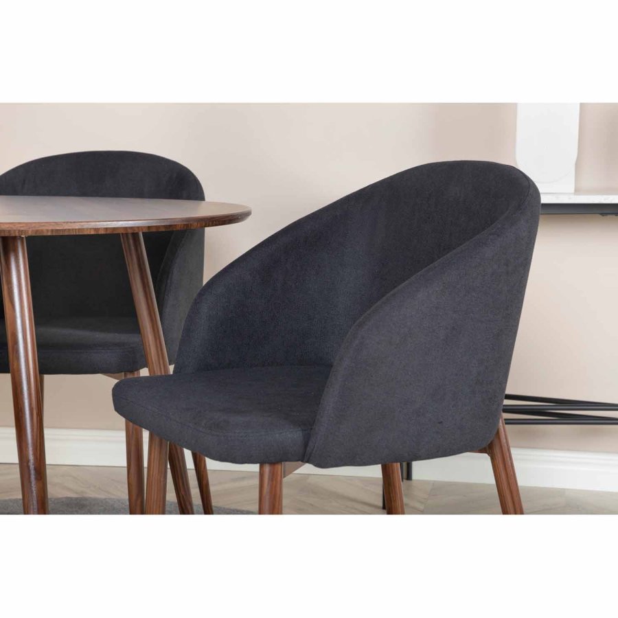 VENTURE DESIGN Plaza spisebord - valnttfolie MDF og valnttfolie metall (100)