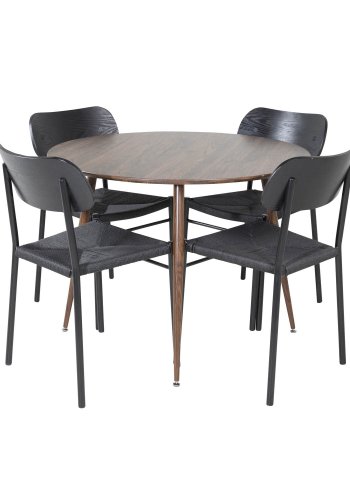 VENTURE DESIGN Plaza spisebord - valnttfolie MDF og valnttfolie metall (100)