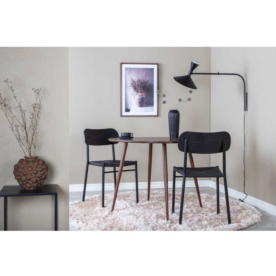 VENTURE DESIGN Plaza spisebord - valnttfolie MDF og valnttfolie metall (100)