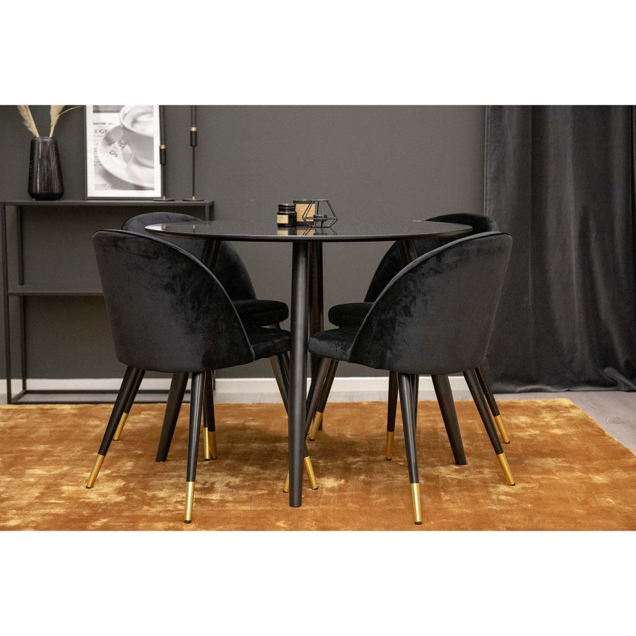 VENTURE DESIGN Indra-teppe - sennepsgul viskose og bomull (170x240)