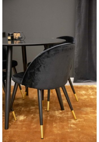 VENTURE DESIGN Indra-teppe - sennepsgul viskose og bomull (170x240)