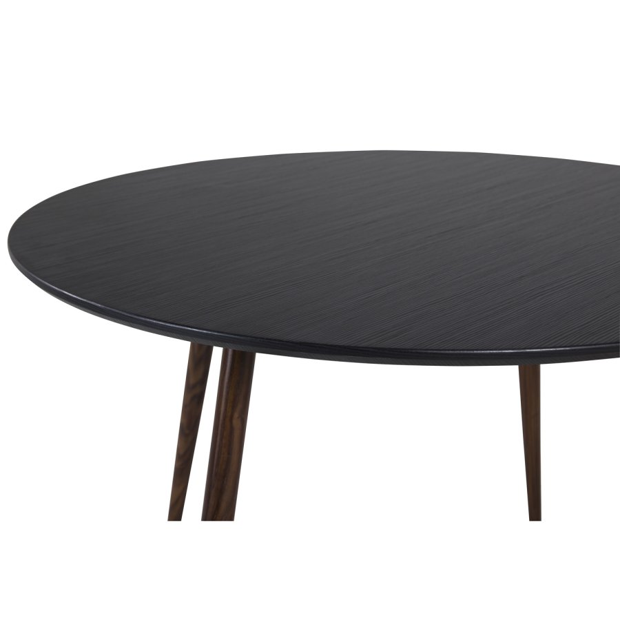 VENTURE DESIGN Plaza spisebord - svart MDF og valntt folie metall (100)