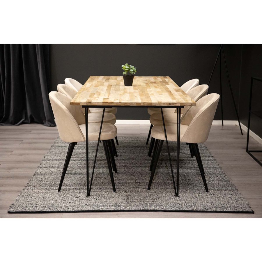 VENTURE DESIGN Ganga Teppich – Silberwolle und Baumwolle (170x240)