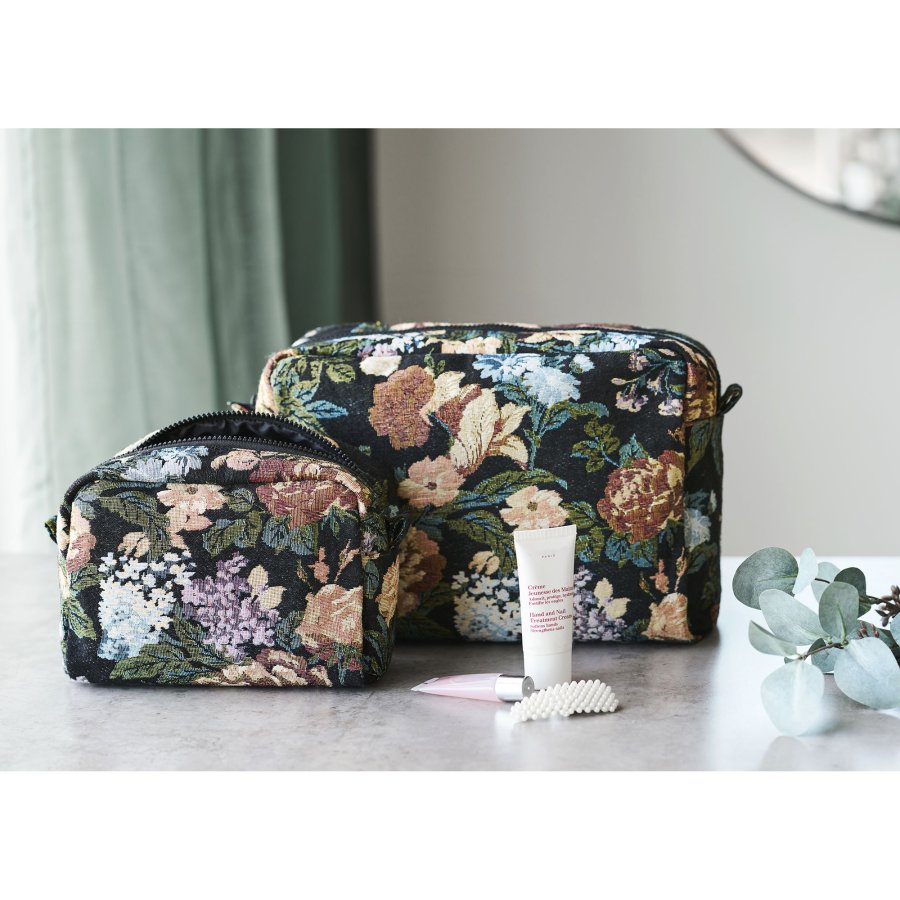 HOUSE NORDIC�Zoe toilettaske - sort mix polyester (s�t af 2)