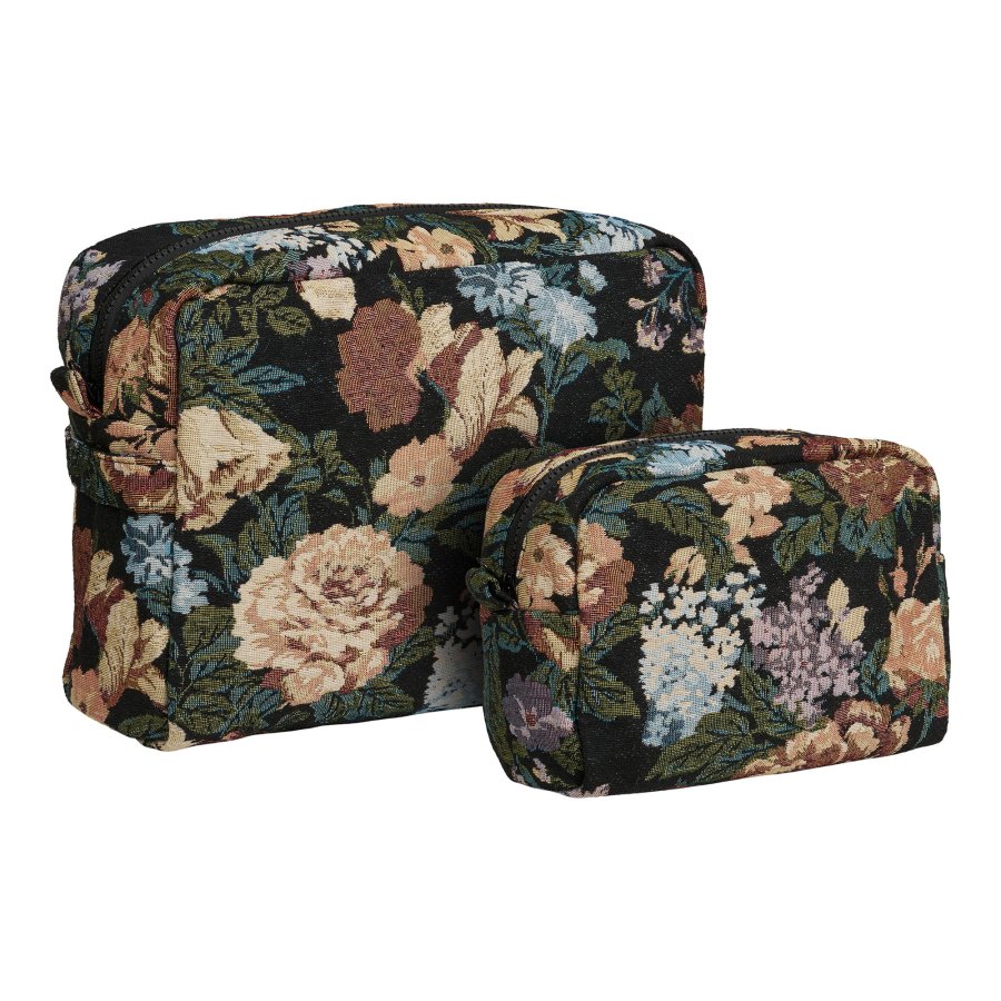 HOUSE NORDIC�Zoe toilettaske - sort mix polyester (s�t af 2)