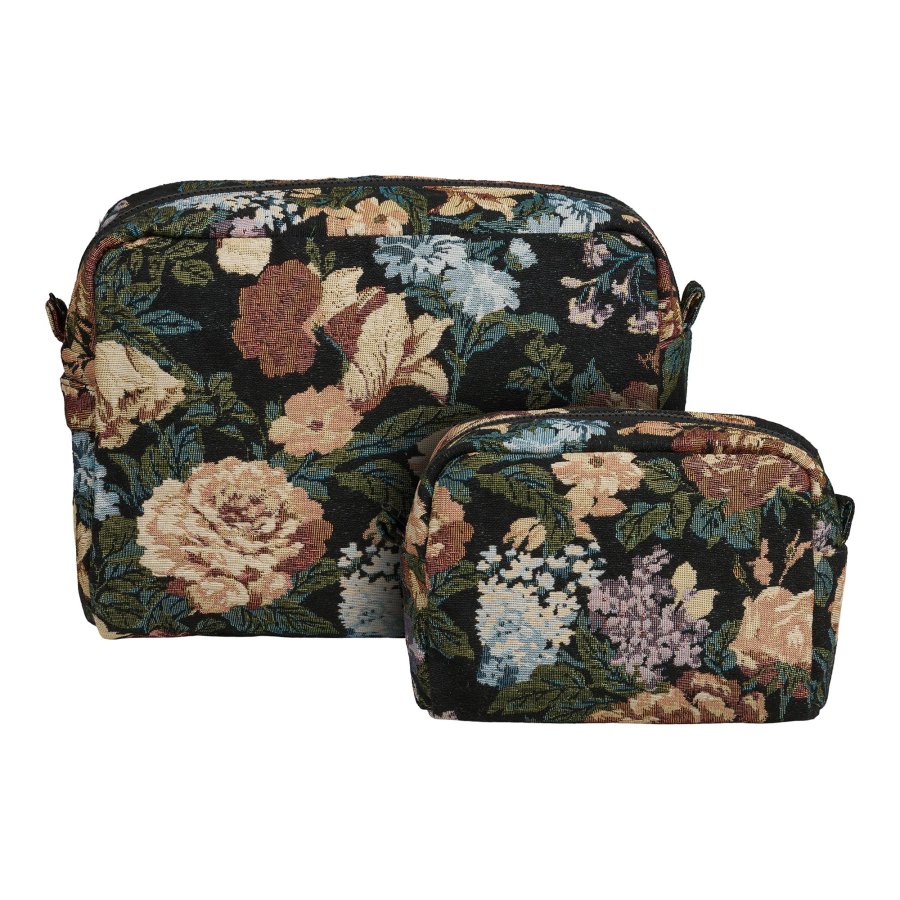 HOUSE NORDIC�Zoe toilettaske - sort mix polyester (s�t af 2)