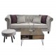 VENTURE DESIGN Velvet 3-seters sofa - lys gr velur og tre