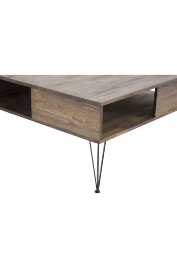 VENTURE DESIGN Bali salongbord, m. 1 rom - naturlig teak og metall (80x80)