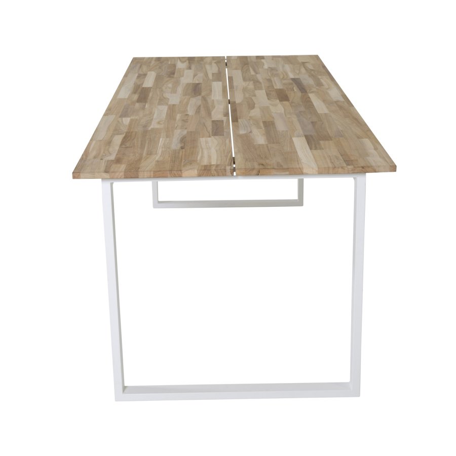 VENTURE DESIGN Cirebon spisebord - naturlig teak og hvitt metall (200x90)