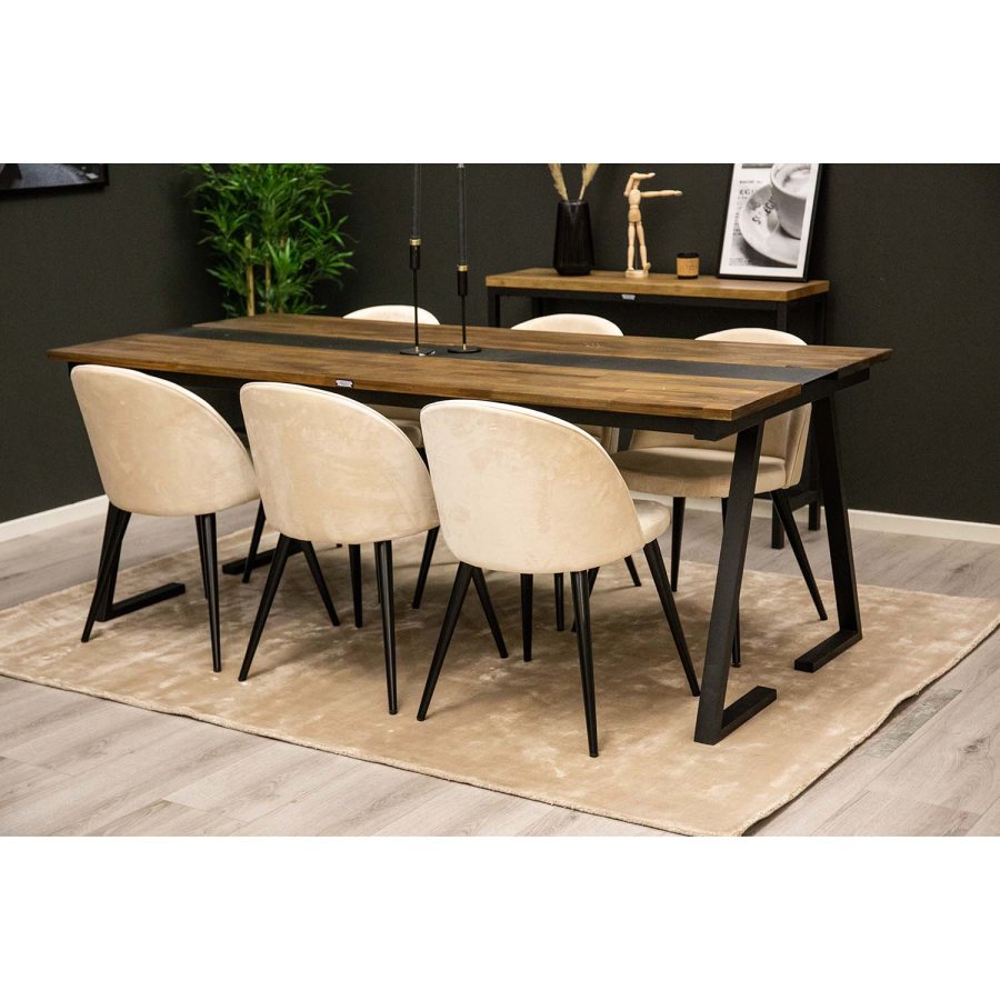 VENTURE DESIGN Indra-teppe - beige viskose og bomull (170x240)