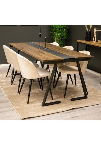 VENTURE DESIGN Indra-teppe - beige viskose og bomull (170x240)