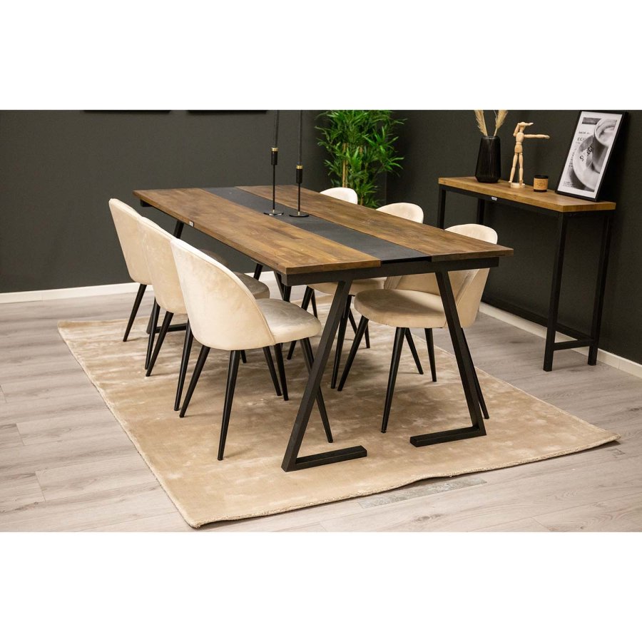 VENTURE DESIGN Indra-teppe - beige viskose og bomull (170x240)