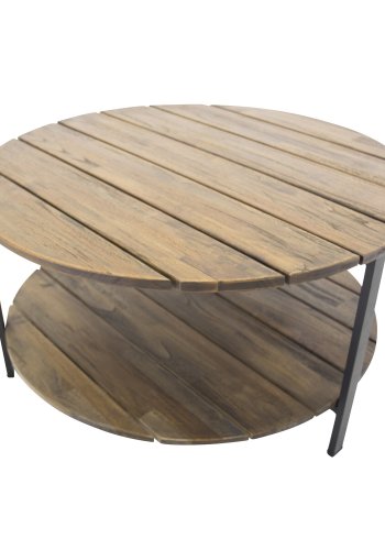 VENTURE DESIGN Jakarta salongbord, m. hylle - brunt tre og metall