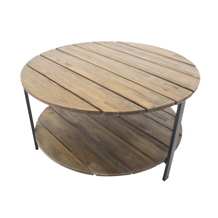 VENTURE DESIGN Jakarta salongbord, m. hylle - brunt tre og metall