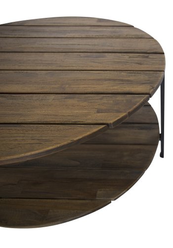 VENTURE DESIGN Jakarta salongbord, m. hylle - brunt tre og metall