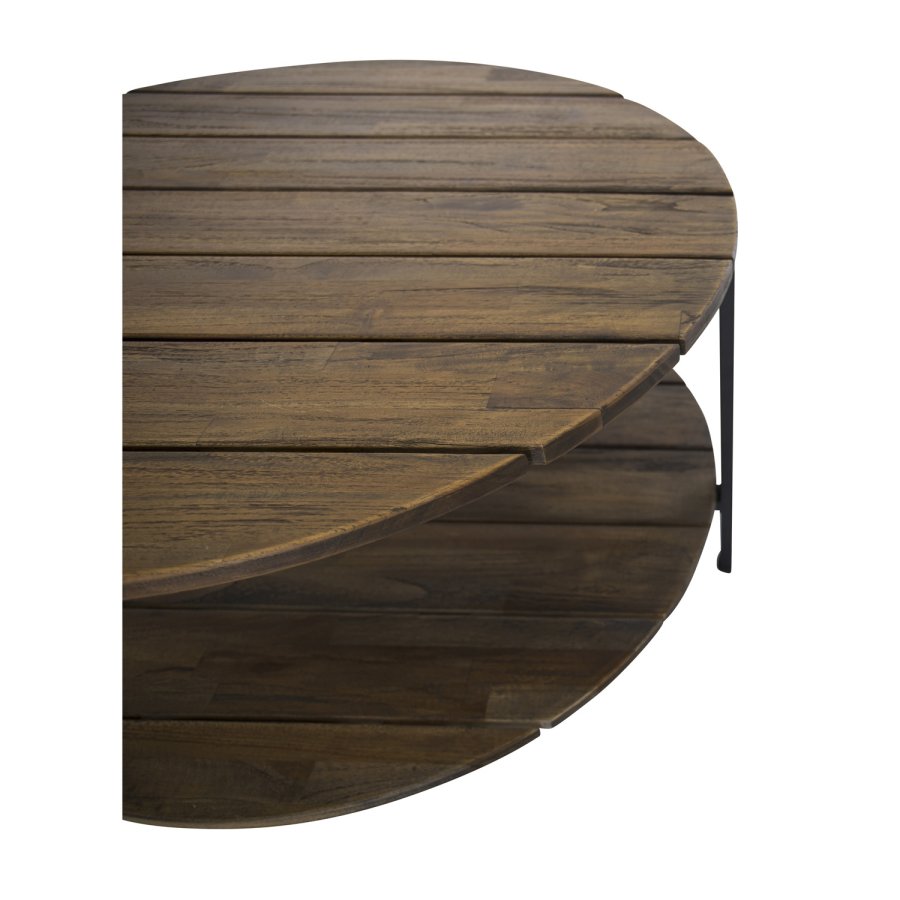 VENTURE DESIGN Jakarta salongbord, m. hylle - brunt tre og metall