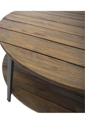 VENTURE DESIGN Jakarta salongbord, m. hylle - brunt tre og metall