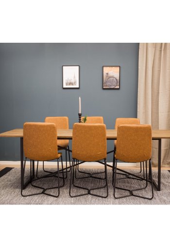 VENTURE DESIGN Padang spisebord - brun teak og metall (250x100)