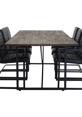 VENTURE DESIGN Padang spisebord - brun teak og metall (250x100)