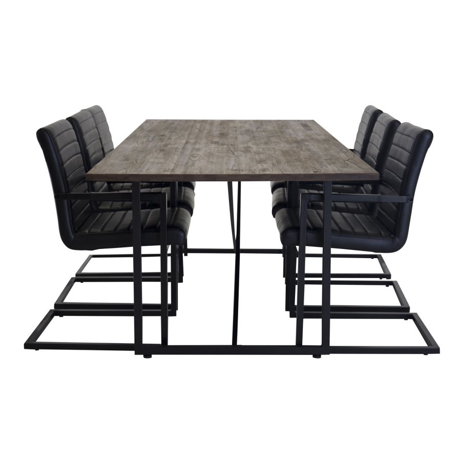 VENTURE DESIGN Padang spisebord - brun teak og metall (250x100)