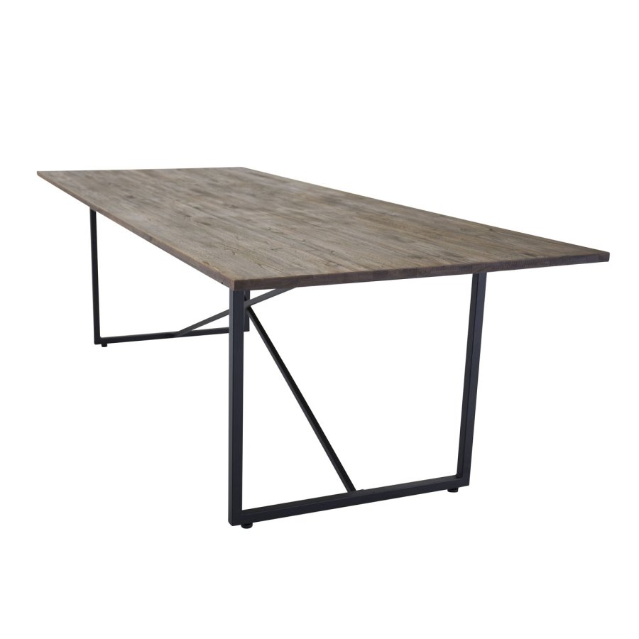 VENTURE DESIGN Padang spisebord - brun teak og metall (250x100)