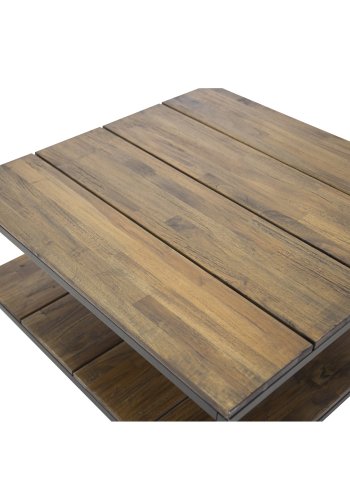 VENTURE DESIGN Padang salongbord, m. 1 hylle - brunt tre og metall (80x80)