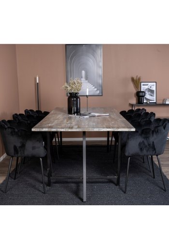 VENTURE DESIGN Jepara spisebord - gr tr og metal (250x100)