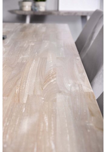 VENTURE DESIGN Leone spisebordstol, med armlener - lys gr flyel og sort metall