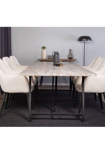 VENTURE DESIGN Jepara spisebord - gr tr og metal (250x100)