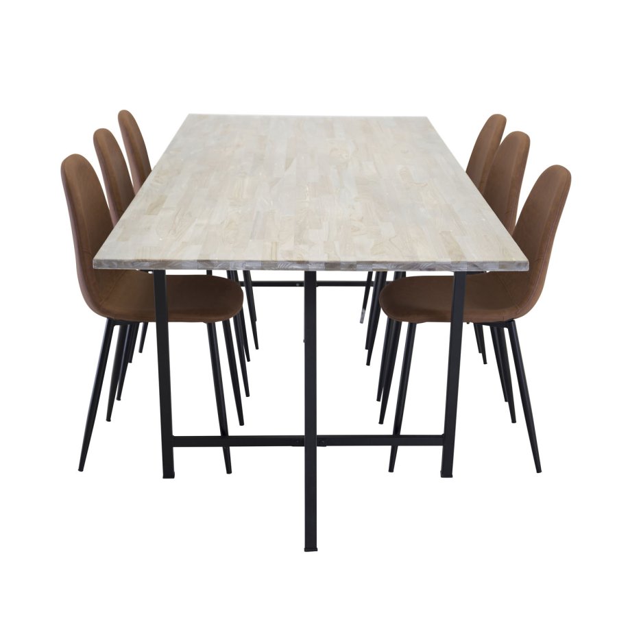 VENTURE DESIGN Jepara spisebord - gr tr og metal (250x100)