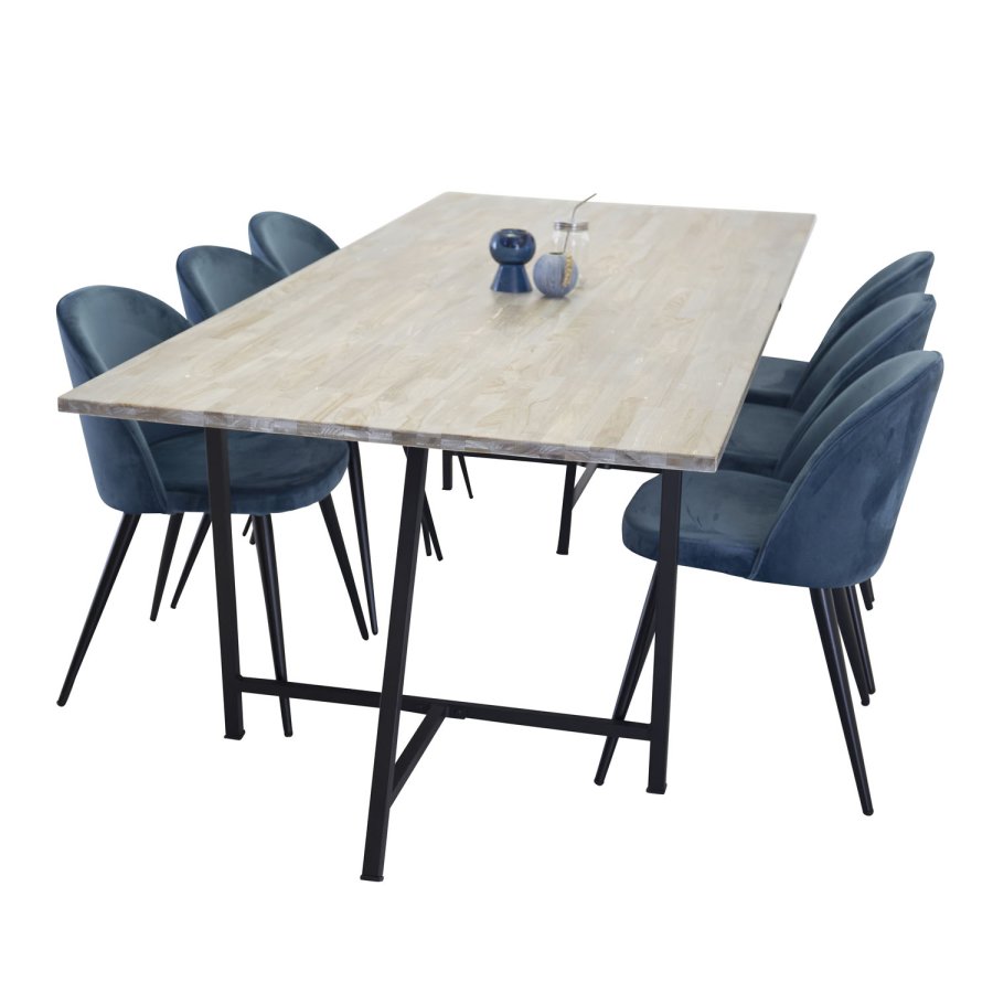 VENTURE DESIGN Jepara spisebord - gr tr og metal (250x100)