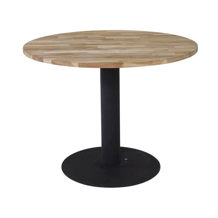 VENTURE DESIGN Cirebon Esstisch – natürliches Teakholz und schwarzes Metall (100)