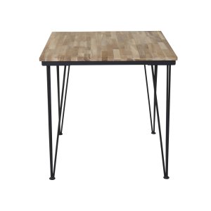 VENTURE DESIGN Bali Matbord - Naturlig Teak och Svart Metall (80 x 80 cm)