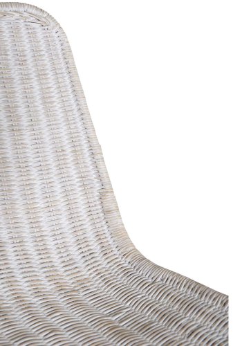 VENTURE DESIGN Cirebon spisestuestol - hvitkalket naturrotting og hvitt metall