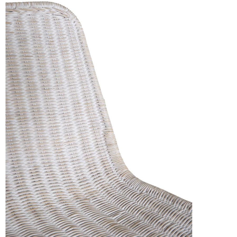 VENTURE DESIGN Cirebon spisestuestol - hvitkalket naturrotting og hvitt metall