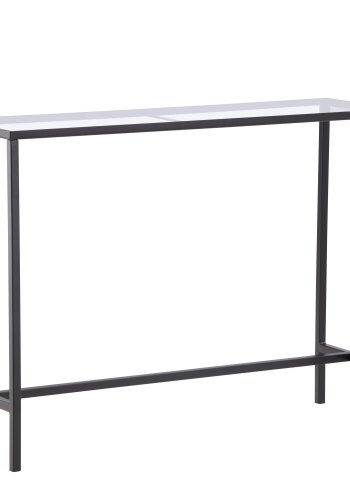 VENTURE DESIGN Dipp Konsolentisch, rechteckig – Klarglas und schwarzer Stahl (100x30)