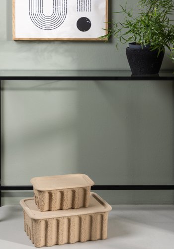 VENTURE DESIGN Dipp Konsolentisch, rechteckig – Klarglas und schwarzer Stahl (100x30)