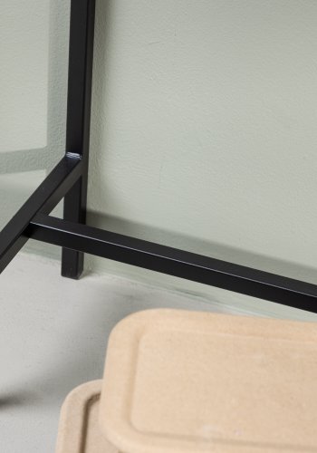 VENTURE DESIGN Dipp Konsolentisch, rechteckig – Klarglas und schwarzer Stahl (100x30)