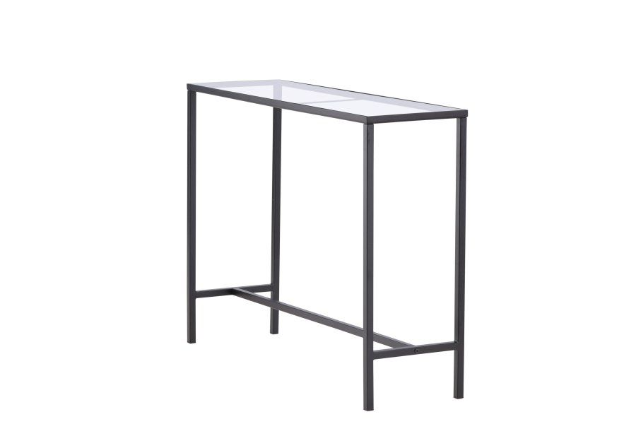 VENTURE DESIGN Dipp Konsolentisch, rechteckig – Klarglas und schwarzer Stahl (100x30)