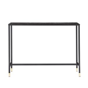 VENTURE DESIGN Dipp Sidobord - Svart Glas och Metall (100 x 30 cm)