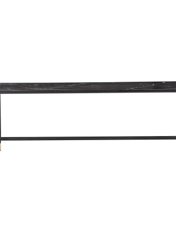 VENTURE DESIGN Dipp Couchtisch – schwarzes Glas und Metall (130x60)