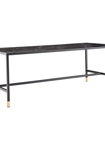 VENTURE DESIGN Dipp Couchtisch – schwarzes Glas und Metall (130x60)